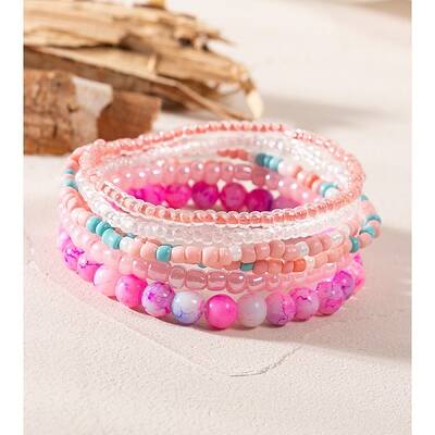 Bohemian Glass Beaded Stretch Bracelet Sets