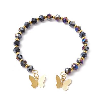 Glass Round Beaded Cuff Bangles