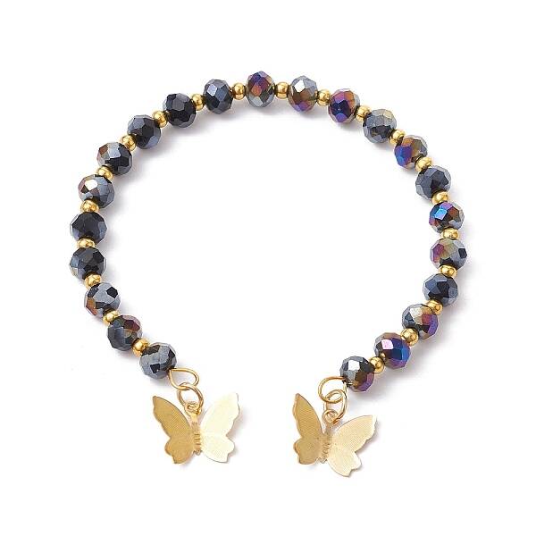 Glass Round Beaded Cuff Bangles