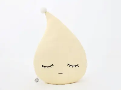 Pastel Yellow Raindrop Pillow