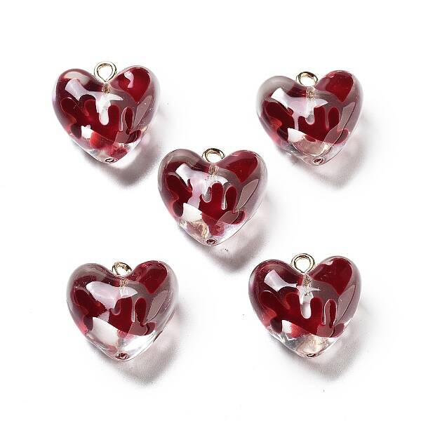 Transparent Resin Enamel Pendants
