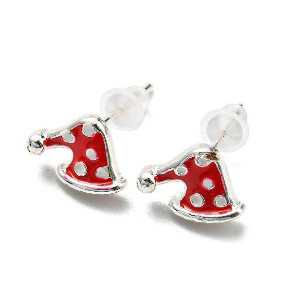 Christmas Theme Brass Stud Earrings