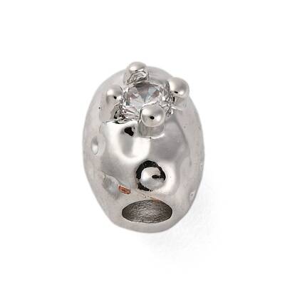 Rack Plating Brass Micro Pave Cubic Zirconia Beads
