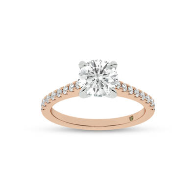 Destiny Half Coverage Round Lab Diamond Engagement Ring | 14K Rose Gold 3 7/8 CT. TW.