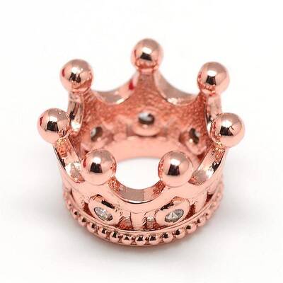 Rack Plating Brass Micro Pave Cubic Zirconia Beads