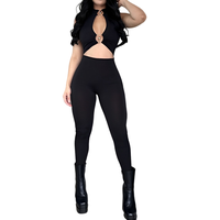 SHAPESHE Sleeveless Jumpsuits For Women One Piece Bodysuit Full Body Workout Ribbed Casual Yoga Jumpsuits