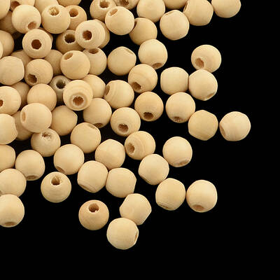 Round Unfinished Wood Beads