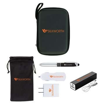 6 Custom Mega Tech 6-pc Travel Set - UL Certified & LED Light