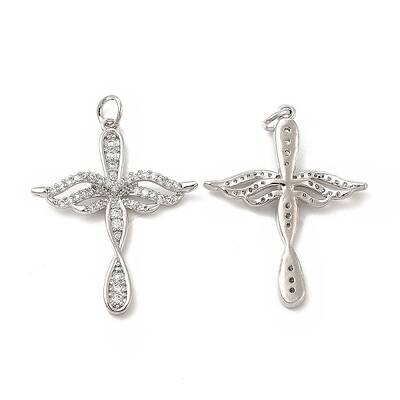Brass Micro Pave Cubic Zirconia Pendants