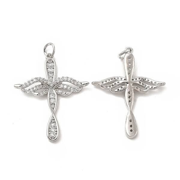 Brass Micro Pave Cubic Zirconia Pendants