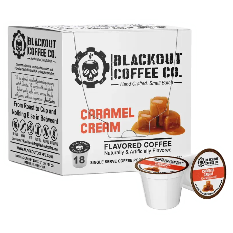 Caramel Cream Flavored Coffee Pods 18CT