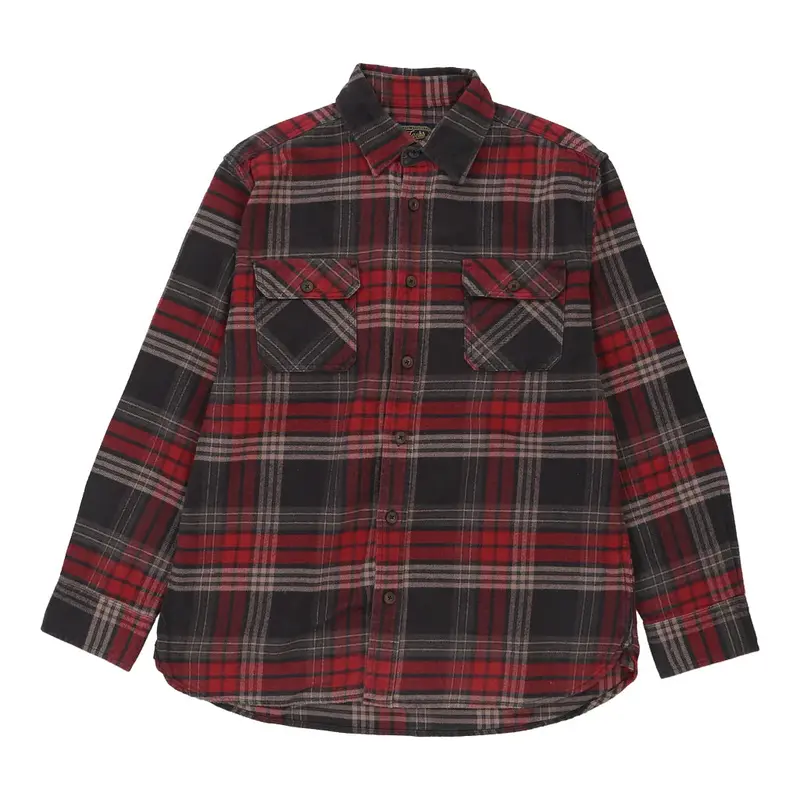 Jachs Checked Flannel Shirt - Large Red Cotton