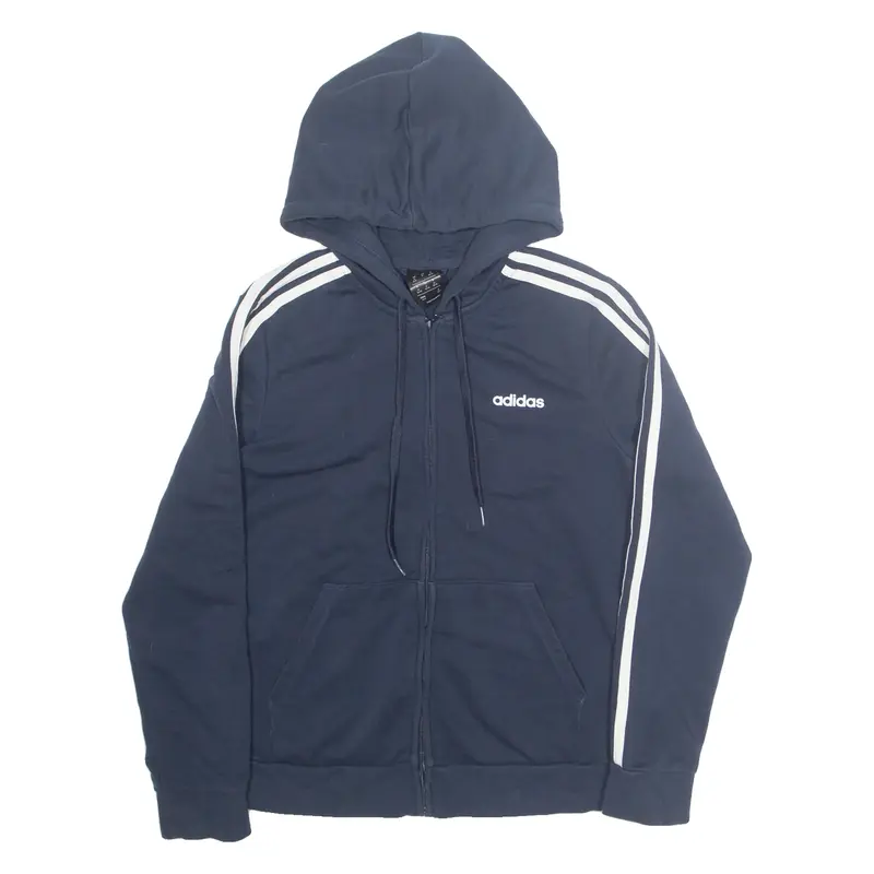 ADIDAS Womens Blue Hoodie Full Zip M