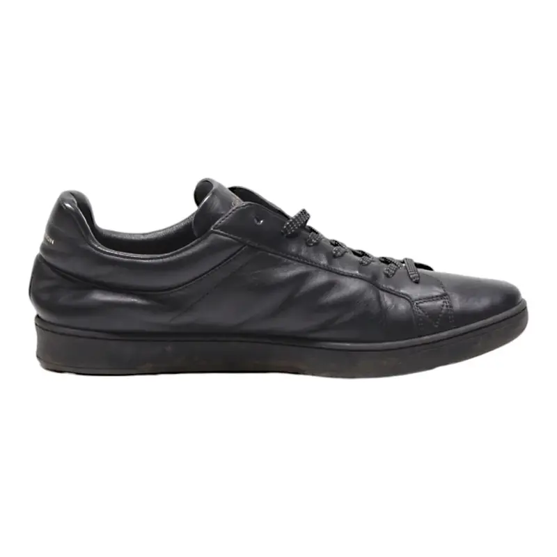 LOUIS VUITTON Sneaker Trainers Black Leather Mens UK 7.5