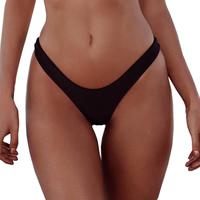 Minimalist Cheeky Thong Bikini Bottoms – Sexy Brazilian Cut, Low Rise, High Leg Women's Swimwear for Beach & Pool