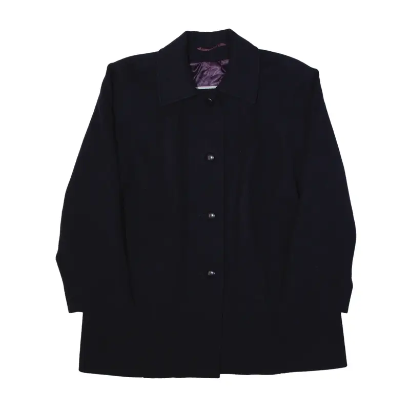 AQUASCUTUM Overcoat Coat Purple Wool 90s Womens L