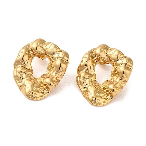 Hammered Twist Ring 304 Stainless Steel Stud Earrings for Women