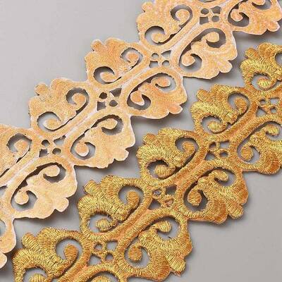 Floral Embroidery Iron on/Sew on Polyester Ribbon Patches