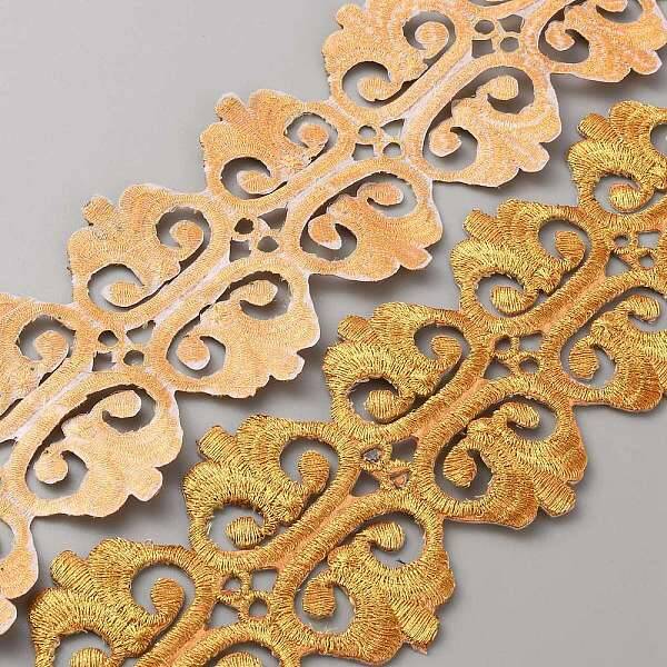 Floral Embroidery Iron on/Sew on Polyester Ribbon Patches