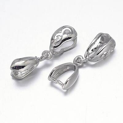 Filigree Rack Plating Brass Pendant Pinch Bails
