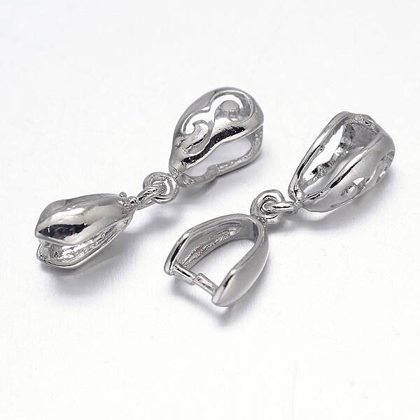 Filigree Rack Plating Brass Pendant Pinch Bails