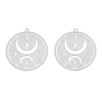 Non-Tarnish 304 Stainless Steel Filigree Pendants