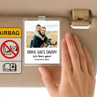 Photo Car Visor Clip, Father's Day Gifts, Drive Safe Daddy Gift Idea, Father’s Day Picture Frame Dad Gift, Visor Clip Photo...