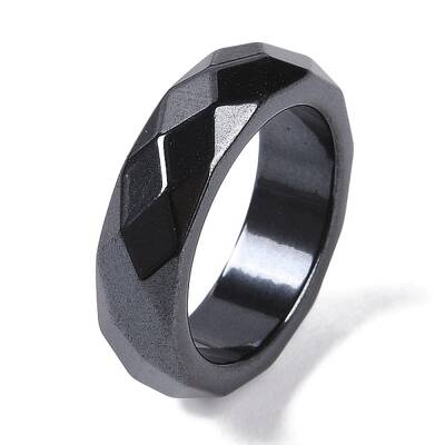 Magnetic Synthetic Hematite Finger Ring for Men Women