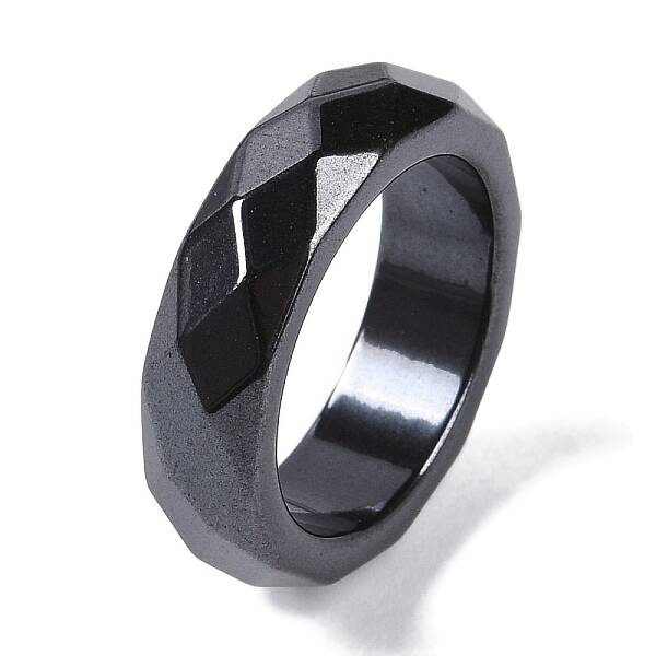 Magnetic Synthetic Hematite Finger Ring for Men Women