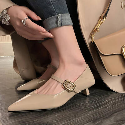 CHIKO Aylin Pointy Toe Kitten Heels Mary Jane Shoes