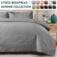 Lightweight Quilted Bedspreads Queen size Bed- 3 Piece Oversized Bedspreads Queen- Soft Bedding Set with 2 Matching Pillow Sh...