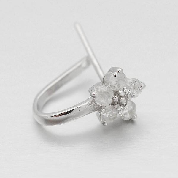 Anti-Tarnish Trendy Rhodium Plated 925 Sterling Silver Micro Pave Cubic Zirconia Pinch Bails