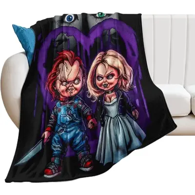 Horror Movie Blanket Air Conditioner Blanket Horror Movie Lightweight Soft Throw Blanket for Couch Bed Sofa horror blanket s...