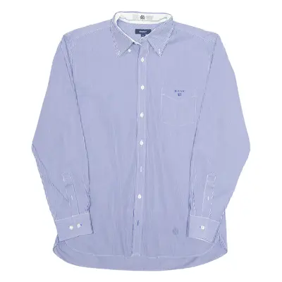 GANT Mens Shirt Blue Striped Long Sleeve XL