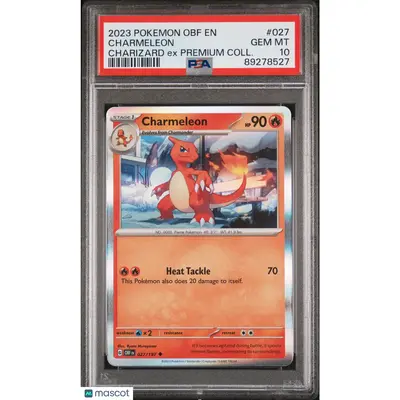 PSA 2023 Pokémon TCG Charmeleon #027 Obsidian Flames Holo 10 Graded Card