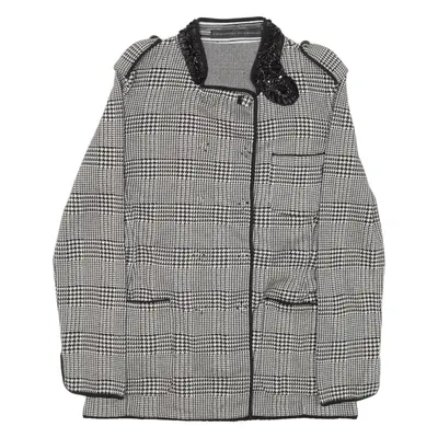 ERMANNO SCERVINO Knit Jacket White Houndstooth Womens S