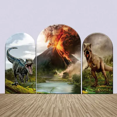 Dinosaur Green Trees Wild Volcanic Arch Backdrop Kit - Aperturee