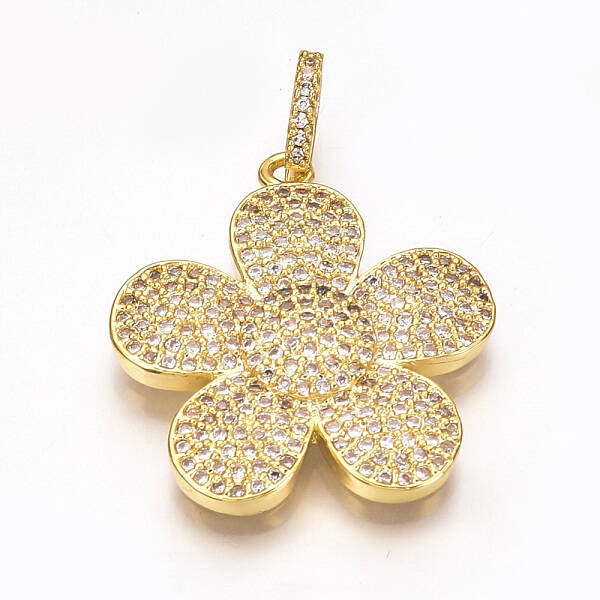 Brass Micro Pave Cubic Zirconia Pendants