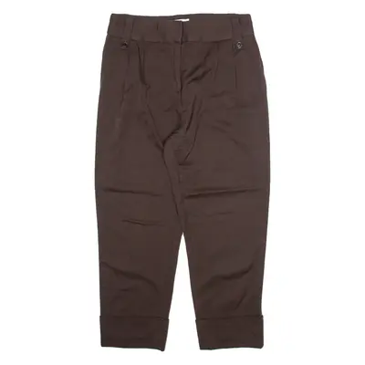 REISS Womens Trousers Brown Relaxed Tapered Wool W30 L24