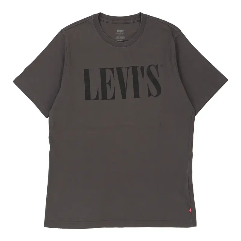 Levis Spellout T-Shirt - XS Grey Cotton