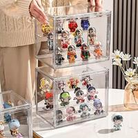 Clear Action Figurine Display Box, 1 Count Double Layer Acrylic Blind Box Storage Box, Doll Display Box, Home Organizer for...