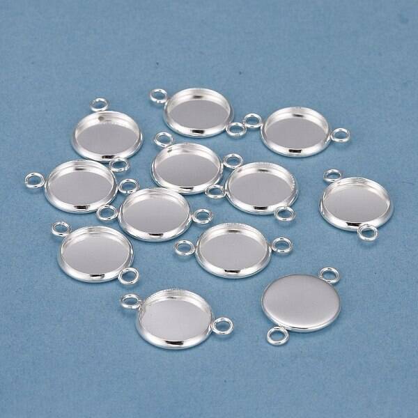 201 Stainless Steel Cabochon Connector Settings
