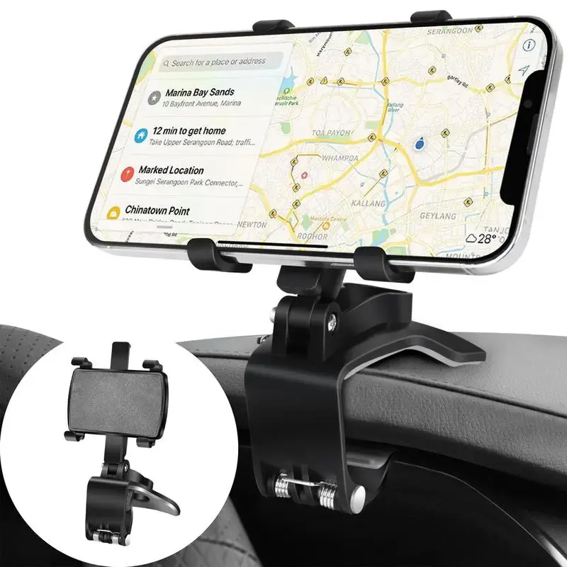 360 Degree Rotation Dashboard Car Phone Holder - Multifunctional One Hand Operation Clip Design Phone Mount Suitable 4-7 inch...