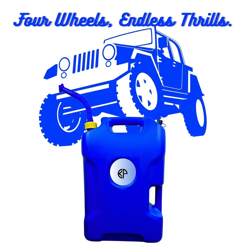 KP KOOL PRODUCTS 5.3-Gallon Military-Grade Utility Can – Heavy-Duty BPA-Free Fuel & Water Storage with Flexible Spout, Dual...