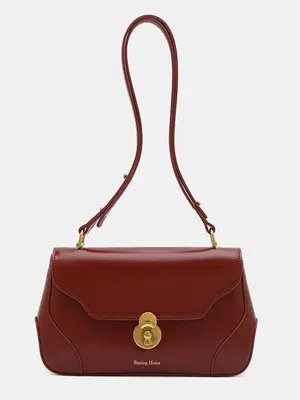 Smting leather baguette bag