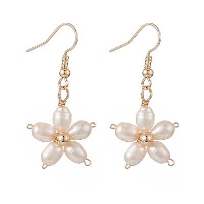 Natural Pearl Flower Dangle Earrings