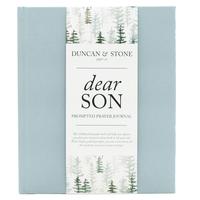 DUNCAN & STONE Dear Son: Prompted Baby Memory Book (Blue, 230 Pages) with Guided Journal and Prompts for 18 Years - Journalin...
