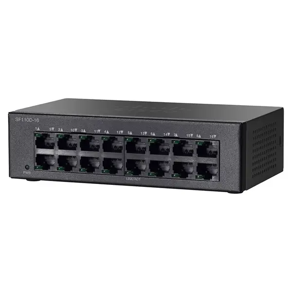 SF110D-16-NA Cisco Small Business 100 Series SF110 16 x Ports 10/100Base-TX Layer 2 Unmanaged Fast Ethernet Network Switch