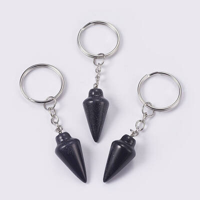 Synthetic Blue Goldstone Keychain