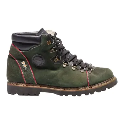 MICHEL JORDI Lace-Up Boots Green Leather Womens UK 5